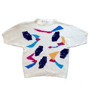 Vintage 80s Chaus Color Block Pullover Sweater